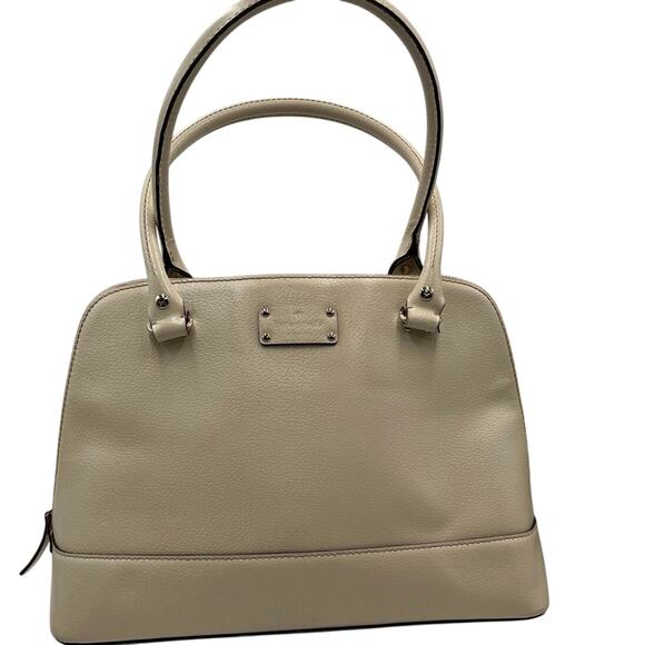 Kate Spade Porcelain Bone Wellesley Rachelle Dome Leather Handbag Satchel - Picture 1 of 12